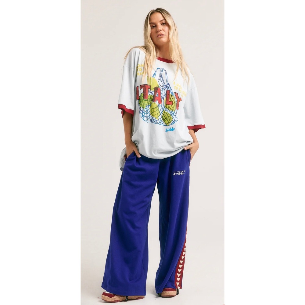 SABBI The Very Oversized Italy Tee - Sky - Sz XL NWOT - Picture 2 of 11